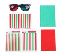 Luocute Red Green Vision Training Cards, Amblyopia Strabismus Myopia Correction Reading Aids for Simultaneous Perception and Vision, with Portable Red Green Lenses for Kid