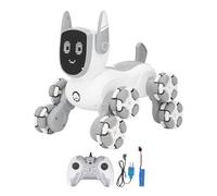 Luocute Remote Control Robot Dog, 8 Wheel Stunt Robot with Music Light and One Key Demonstration, for Boys and Girls Age 3+