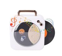 Luocute Retro Bluetooth Speaker, Vintage Record Player Style with Rotating Disc and RGB Lights, Portable Wireless Speaker for Phone Desk Home Office Outdoor Party (White)