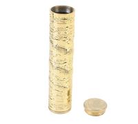 Luocute Retro Metal Cigarette Case, Pattern Water Proof Sealed Storage Tube for Outdoor Camping Travel, Embossed Cigar Case Portable Airtight Tube Tube Container Holder Case (Gold)