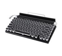 Luocute Retro Typewriter Keyboard BT Punk Round Keycap Metal Frame Wireless Mechanical Keyboard 14 Backlit Modes for Tablet Computer Phone Ideal for Retro Lovers (Black)