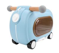 Luocute Ride On Luggage, Toddler Rolling Suitcase with Wheels Music Lights 20L Storage, Multi Modes Anti Tipping for Travel Kids Ages 1 to 5 (Blue)