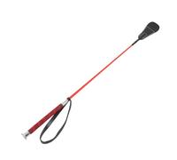 Luocute Riding Whip, Equestrian Dressage Crop with Non Slip Handle and Rubber Wrist Strap, PC Fiber Leather Tip, Ni Plated Mushroom Cap, 68cm for Horse Training (Red)