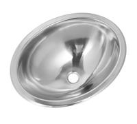 Luocute RV 304 Stainless Steel Oval Sink, 15.47x11.54x5.91in RV 304 Stainless Steel Oval Round Kitchen Hand Wash Bath Sink with 40mm Sewer Outlet for Boat Caravan Campers