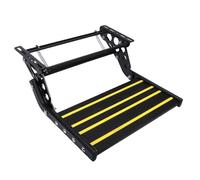 Luocute RV Step Single Foldable Aluminum Alloy 440 Lbs | Anti Slip Wide Step, Manual Retractable Entry Stair for Van Motorhome Travel Trailer, Bolt On Installation