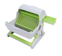 Luocute Self Cleaning Cat Litter Box, Semi Automatic Tipping Bucket Style Large Kitty Litter Pan with Easy Assembly and Roomy Interior, for Single and Multi Cats Households