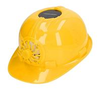 Luocute Solar Fan Hard Hat, Safety Helmet with Solar Panels and Built in Ventilation Fan for Cooling, Lightweight Plastic Construction Hat for Outdoor Work (Yellow)