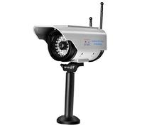 Luocute Solar Powered Dummy Camera, Fake Security Camera with Blinking LED Adjustable Bracket for Outdoor Indoor Surveillance Silver
