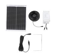 Luocute Solar Roof Vent Exhaust Fan, 25W Monocrystalline Solar Panel, High Efficiency IP68 Rain Proof Brushless DC Motor, Battery Included for Warehouse, Farm Sheds, Factory