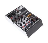 Luocute Sound Mixer USB MP3 BT Computer Input 4 Channel 48V Phantoms Power Stereo DJ Mixer for Computer Recording Karaoke Studio Live Streaming, Stage Powered Mixing