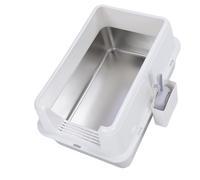 Luocute Stainless Steel Cat Litter Box, Extra Large Metal Kitty Litter Box with Top Entry Design for Big Cats, Anti Splashing, Easy to Clean, Odor Control (White)