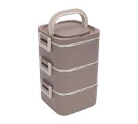 Luocute Stainless Steel Lunch Box 2100ml, 3 Layer Insulated (Brown)