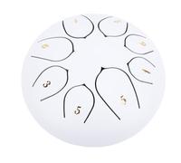 Luocute Steel Tongue Drum 6 Inch 8 Notes,Hand Drums with C Key Travel Bag Drumsticks Holder Finger Paddles and Music Book, Percussion for Musical Education Meditation Yoga (White)