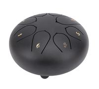 Luocute Steel Tongue Drum 6 Inch 8 Notes,Hand Drums with C Key Travel Bag Drumsticks Holder Finger Paddles and Music Book, Percussion for Musical Education Meditation Yoga (Black)