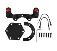 Luocute Steering Wheel Center Cap Kit, Carbon Fiber Horn Button Cover with 6 Replacement for MOMO, Nardi, and VERTEX Steering Wheels, Black