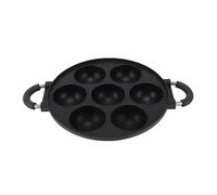Luocute Takoyaki Pan, 7 Hole Aluminum Alloy Nonstick Octopus Ball Maker with Dual Handles, for Baking Cooking Takoyaki Egg Burgers on Gas Induction Stove