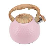 Luocute Tea Kettle 3L Whistling Teapot 304 Stainless Steel Construction Water Kettle with Ergonomic Handle for Gas Stove Electric Stove Induction Cooker Halogen Kitchen Restaurant (Pink)