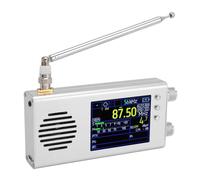 Luocute TEF6686 Portable SSB Shortwave Radio Receiver, 3.2 Inch LCD Display Dual Stereo Speakers 5000MAH Battery AM FM SW CB VHF UHF WX AIR LW MW Full Band Radio Receiver (Silver)
