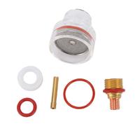 Luocute Torch Glass Cup Kit Collet Body Gas Lens for WP 17 18 26 Welding Torch with Washer and Silicone Rings 1/8in 3.2mm Brass Ceramic, High Heat Welding Torches Glass Cup