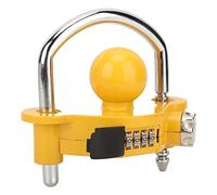 Luocute Trailer Coupler Lock, Universal 4 Digit Combination Hitch | Adjustable 11 Positions, Yellow Aluminum Alloy Steel, Anti Theft Protection for Trailer Tongue for 1 7/8 to 2 5/16in Couplers