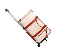 Luocute Travel Bag with Detachable Trolley, Large Capacity 40L Water Proof Foldable Carry On Luggage with Removable Handle and Silent Wheels, for Business Trip or Weekender (Beige)