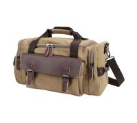 Luocute Travel Duffel Bag, 18.5x9.8x9.4in Waterproofing Canvas Hand Bag, Water Proof Canvas Large Capacity Luggage with Multiple Carry Methods for Short Trip Business Travel (Khaki)