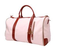 Luocute Travel Garment Bag, Large Capacity PU Leather Carry On Duffle Bag for Business Trips Weekend Getaways, with Shoulder Strap and Shoe Compartment (Beige)