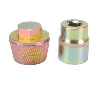 Luocute Tub Drain Extractor, CrMo Steel Spiral Knurled Pattern with 1.5 Inch and 1 Inch Hex Socket, for Secure Grip Bathroom Drain Repairs and Plumbing Tasks