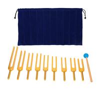 Luocute Tuning Fork Set, Aluminum Alloy Resonant Tuning Forks for Sound and Meditation with Beech Wood, 174Hz to 963Hz