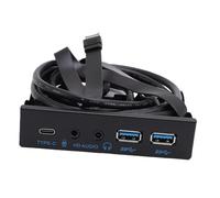 Luocute USB Front Panel Hub, 3.2 Floppy Drive Bit 10Gbps 3.5in 19pin to USB3.0 2 USB3.0 TYPE C HD Sound for PC Computer, Optical Drive 3.5 Panel Computer Expansion Board