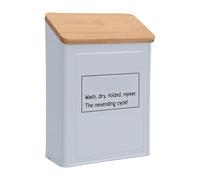 Luocute Wall Mounted Metal Lint Bin for Laundry Room Organization, Trash Can Holder with Lid for Dryer Lint and Debris Storage (White)