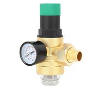 Luocute Water Pressure Regulator Valve, Water Pressure Reducer with Gauges Mesh Filter G1/2 DN15 Regulating Valve Brass Reducing Tools, Easy to Install