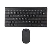 Luocute Wire Less Keyboard and Mouse Ultra Slim Combo, Silent Compact Mouse and Scissor Switch Keyboard Set, LED Indicator Waterproofing Power Saving Compact Set (Black)