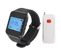 Luocute Wireless Calling System with 500 Channels, 1000m Range Watch Receiver, 1 Million Presses Button, Rechargeable, IPX4 Water Resistant, for Home, Hospital