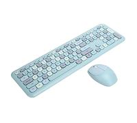 Luocute Wireless Keyboard Mouse Set, 2.4G 110 Keys Multimedia Keyboard Computer Accessory with FN Composite Keys for 7 8 10 PC Laptop, Computer Keyboarding Mouse (666 blue mixed color wireless set)
