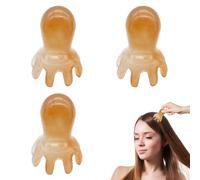 LUODAKA 3Pcs Octopus Head Massager Comb Head Massages Tools Manual Acupressure Device with 8 Flexible Nodes Can Deeply Relax Compact and Easy to Carry Suitable for Home Office Use（Coffee Color）