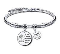 LUODAN Valentine's Day Gift Couple Gifts Bracelets Couple -My favorite place is by your side - Bracelet Women Birthday Gifts Anniversary Gifts for Her, L, Stainless Steel