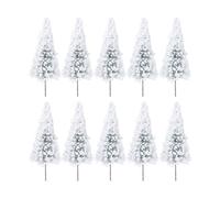 LUOEM Cedar Model Trees Set of 10 10Cm Snow Covered Miniature Trees for Model Railway Landscape Craft Decoration