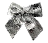 LUOEM Christmas Bow Mini Silver Bows for Tree Decorations Small Iridescent Foil Transfer Sheet Craft Bows 5.5X3X1Cm