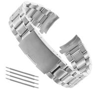 LUOEM Stainless Steel Watch Band Strap with Curved End 20mm Curved Handles Including Fixing Rods