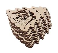 LUOEM Wooden Nativity Pendant 10Pcs Christmas Decorations the Birth of Jesus Hanging Ornaments for Xmas Tree Rustic Embellishments with Ropes