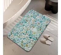 LUOENY Absorbent Artistic Small Stone Bath Mat Non Slip 75 * 43 cm, Quick Dry Magic Bathroom Mat, For Bathtub, Bedroom, Kitchen, Toilet, Door, Washing Table