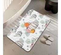LUOENY Absorbent Fall Teal Pumpkin Bath Mat Non Slip 75 * 43 cm, Quick Dry Magic Bathroom Mat, For Bathtub, Bedroom, Kitchen, Toilet, Door, Washing Table