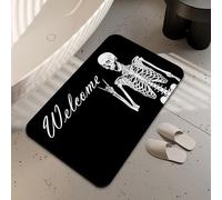 LUOENY Absorbent Funny Skull Skeleton Bath Mat Non Slip 75 * 43 cm, Quick Dry Magic Bathroom Mat, For Bathtub, Bedroom, Kitchen, Toilet, Door, Washing Table
