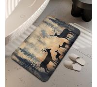 LUOENY Absorbent Rustic Woodland Deer Bath Mat Non Slip 75 * 43 cm, Quick Dry Magic Bathroom Mat, For Bathtub, Bedroom, Kitchen, Toilet, Door, Washing Table