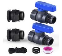 LUOFANT Pack of 2 3/4 Inch Water Butt Spigot Kit PVC Water Butt Spigot with Bulkhead Fitting and Hose Tap Adapter Rain Butt Diverter Kit for Water Tanks, Aquariums, Tubs, Pools, Garden Barrel