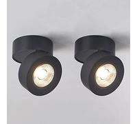 LUOFDCLDDD Spotlight，Led Ceiling Spotlight Adjustable Surface Mounted Accent Spot Lighting Indoor Wall Swivel Lamp, Aluminum Housing Directional Spotlights 7W Living Room Mini Ceiling Lamps/Black-400