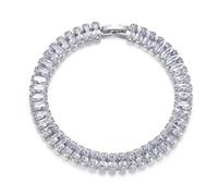LUOFDIAN Men's Stainless Steel Tennis Bracelet Cubic Zirconia Link Chain 8mm Black White Blue Gift (1,19CM)