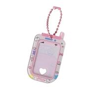 LUOFENG 1Inch Acrylic Small Phone Shape Photocard Holder Clear Card Case Student Campus Kpop Idol Photo Sleeve with Chain Charm