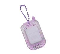LUOFENG 1Inch Acrylic Small Phone Shape Photocard Holder Clear Card Case Student Campus Kpop Idol Photo Sleeve with Chain Charm